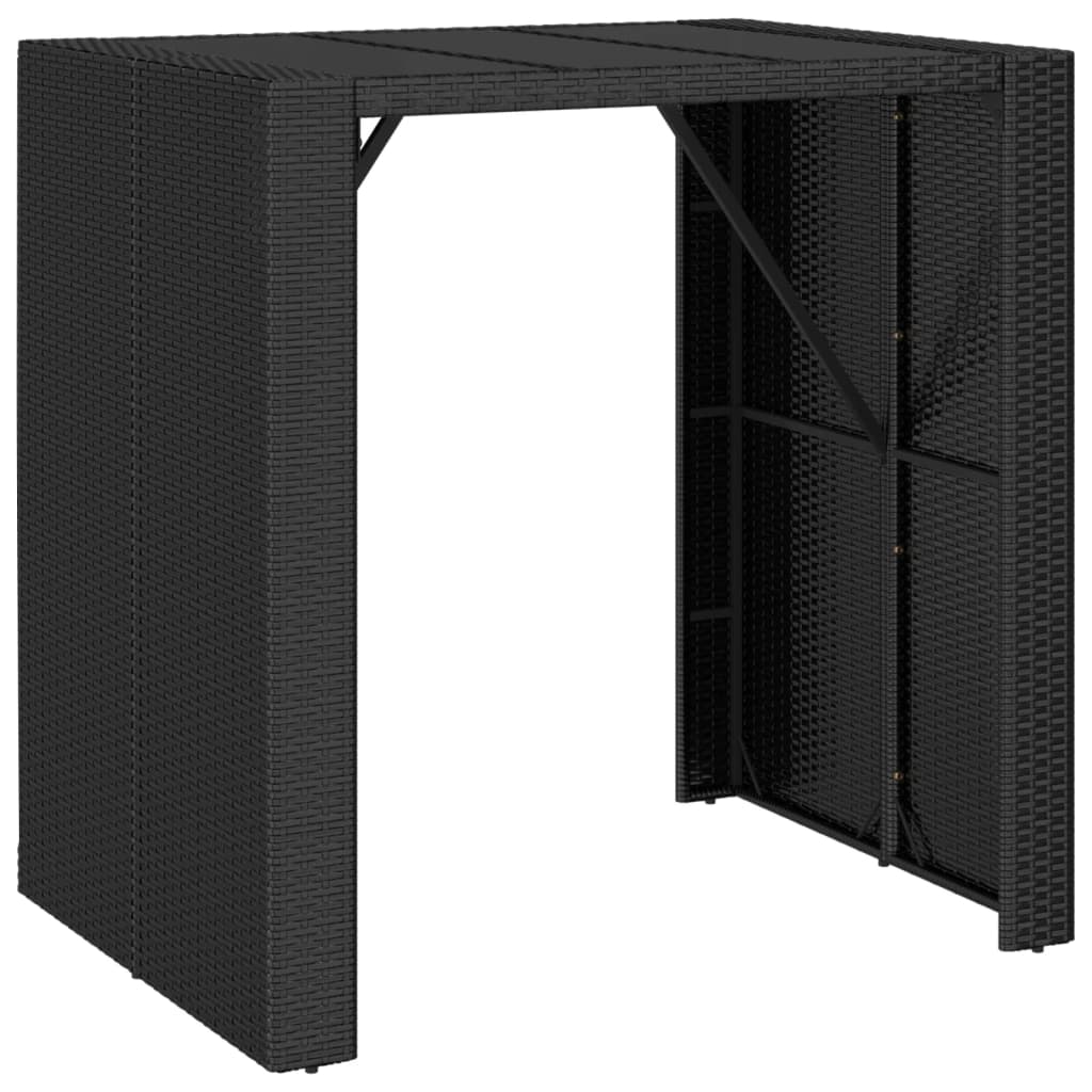 Σετ Επίπλων Μπαρ Κήπου 5 τεμ. Μαύρο Συνθετ. Ρατάν με Μαξιλάρια - Pakobazaar