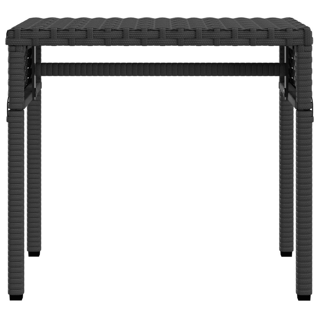 Ξαπλώστρες 2 Τεμ. Μαύρες Συνθ. Ρατάν με Σκίαστρα και Τραπεζάκια