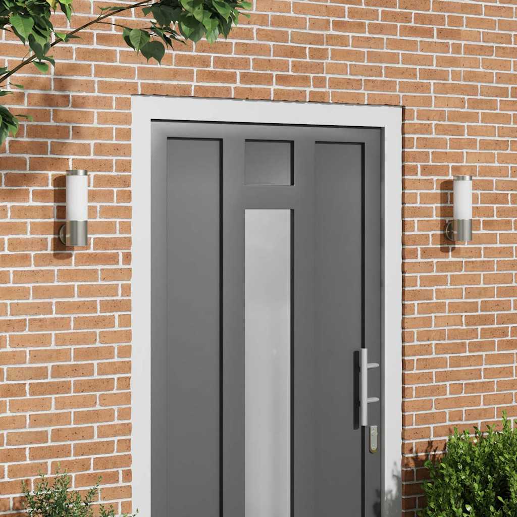 Φωτιστικό Τοίχου Για Εξωτερικούς Χώρους 2 pcs Ασημί