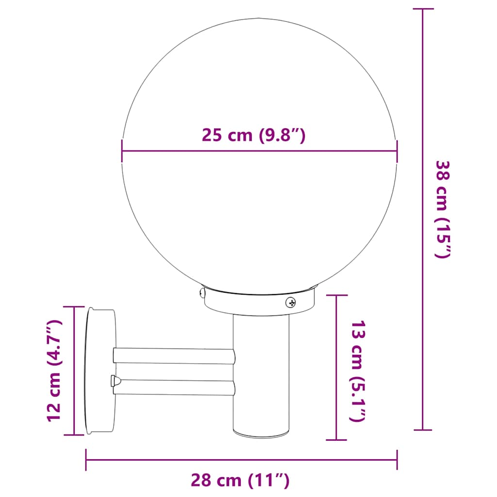 Φωτιστικό Τοίχου Για Εξωτερικούς Χώρους 2 pcs Μαύρο