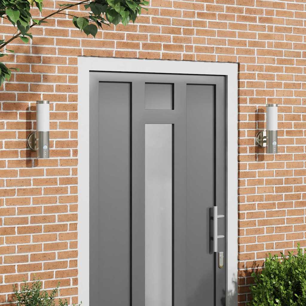 Φωτιστικό Τοίχου Για Εξωτερικούς Χώρους 2 pcs Ασημί