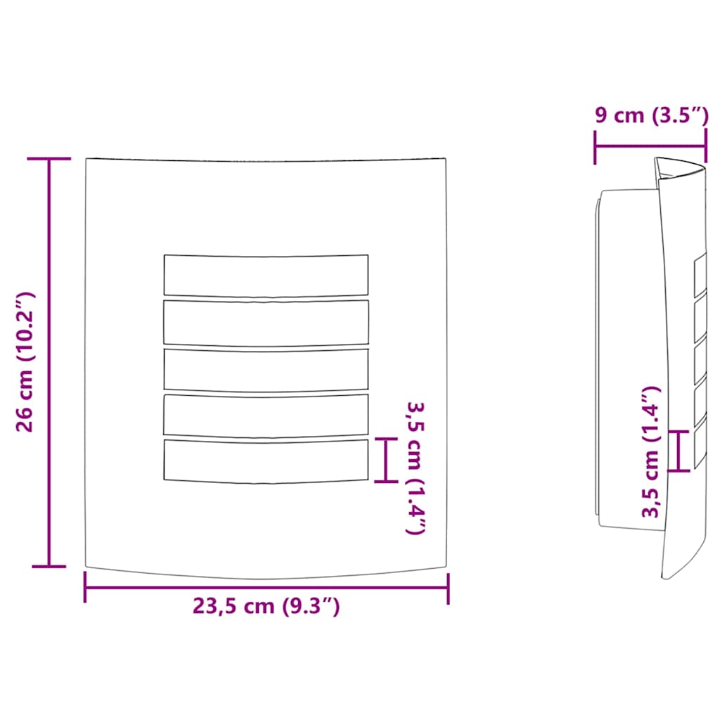Φωτιστικό Τοίχου Για Εξωτερικούς Χώρους 2 pcs Ασημί