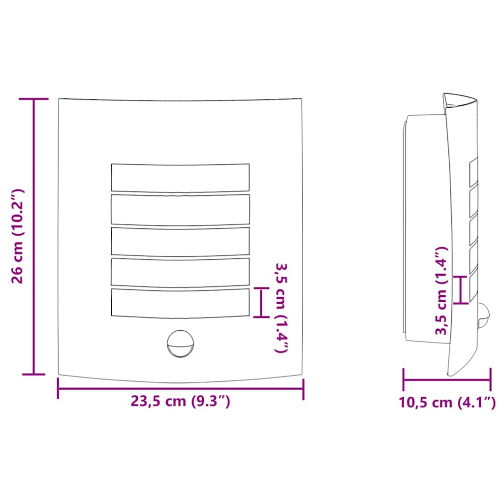 Φωτιστικό Τοίχου Για Εξωτερικούς Χώρους Ασημί 23.5 x 9 x 26 εκ. - Pakobazaar