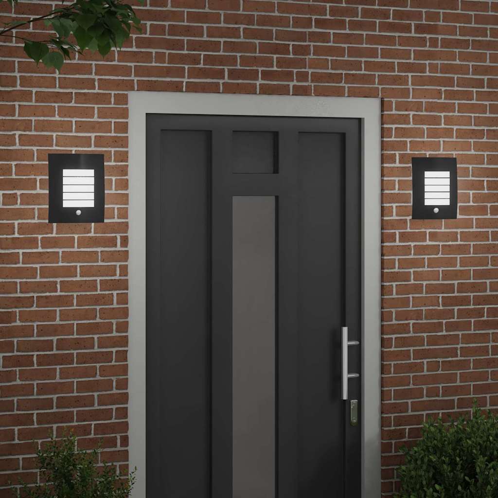 Φωτιστικό Τοίχου Για Εξωτερικούς Χώρους 2 pcs Μαύρο