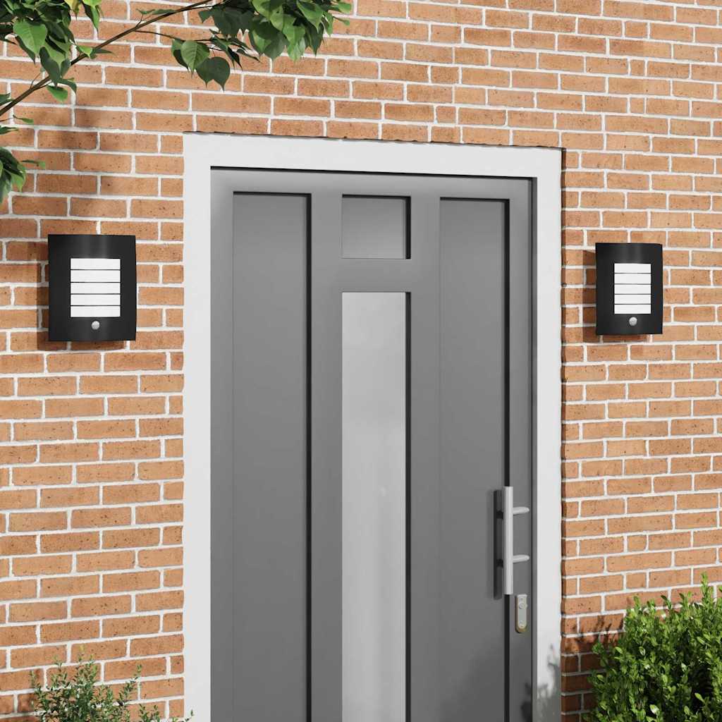 Φωτιστικό Τοίχου Για Εξωτερικούς Χώρους 2 pcs Μαύρο