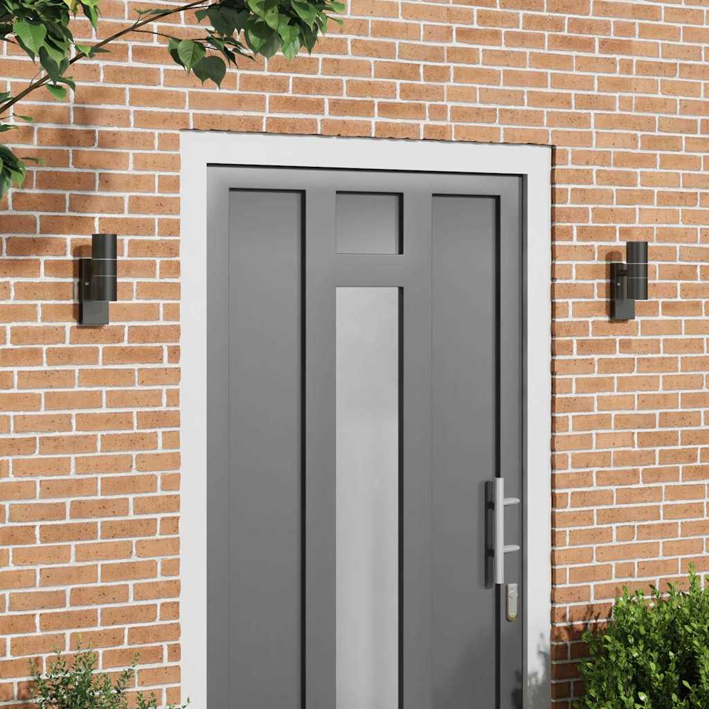 Φωτιστικό Τοίχου Για Εξωτερικούς Χώρους 2 pcs Μαύρο