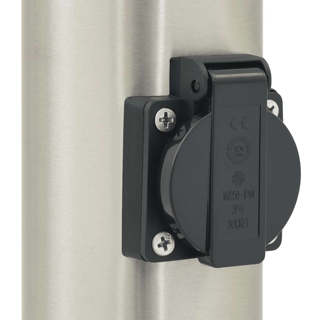 Φωτιστικό Κολωνάκι με Πρίζα 50 εκ. από Ανοξείδωτο Ατσάλι IP44 - Pakobazaar