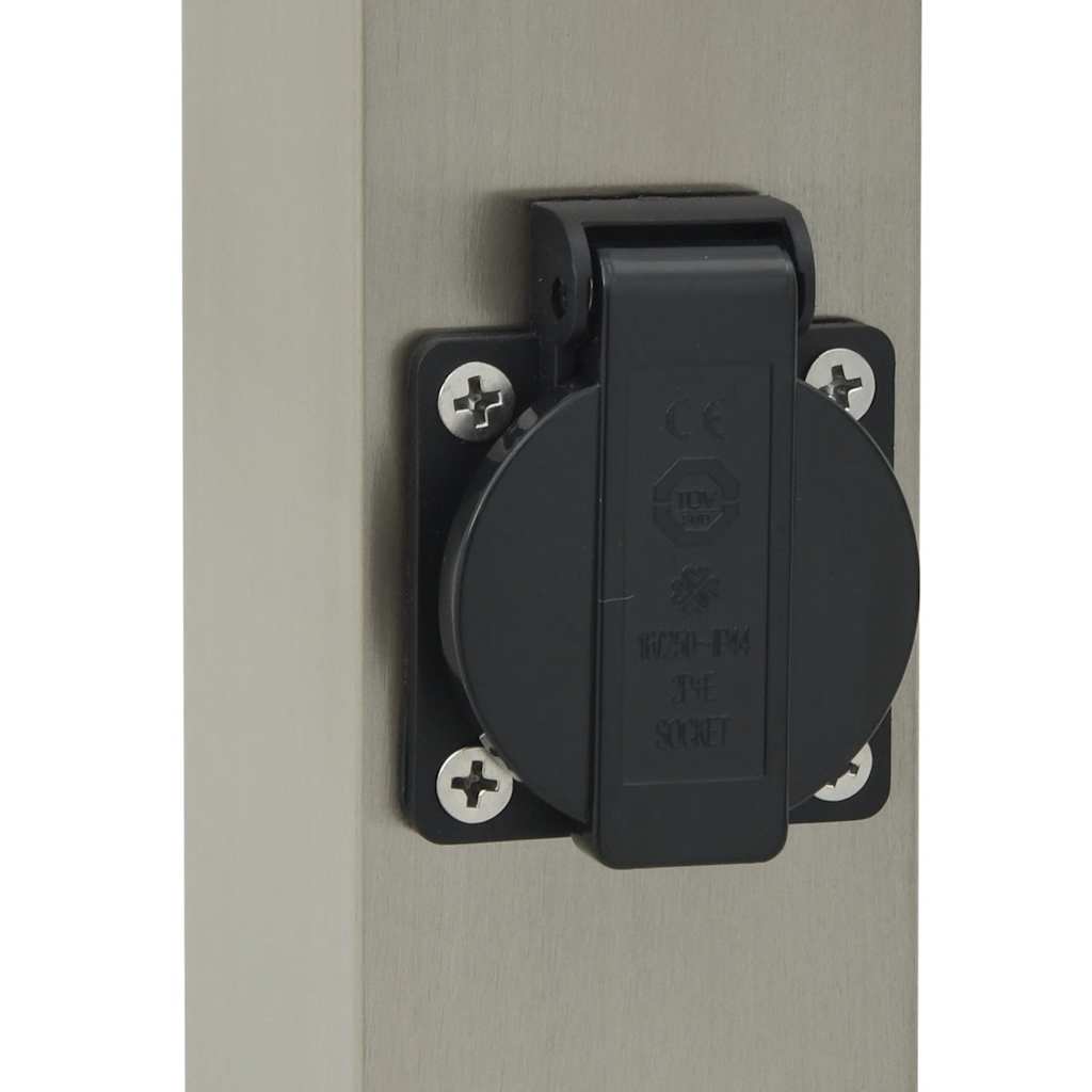 Φωτιστικό Κολωνάκι με Πρίζα 80 εκ. από Ανοξείδωτο Ατσάλι IP44 - Pakobazaar