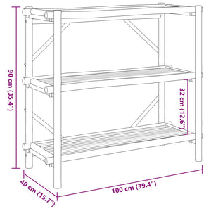 Ραφιέρα 3 Επιπέδων 100x40x90 εκ. από Μπαμπού - Pakobazaar