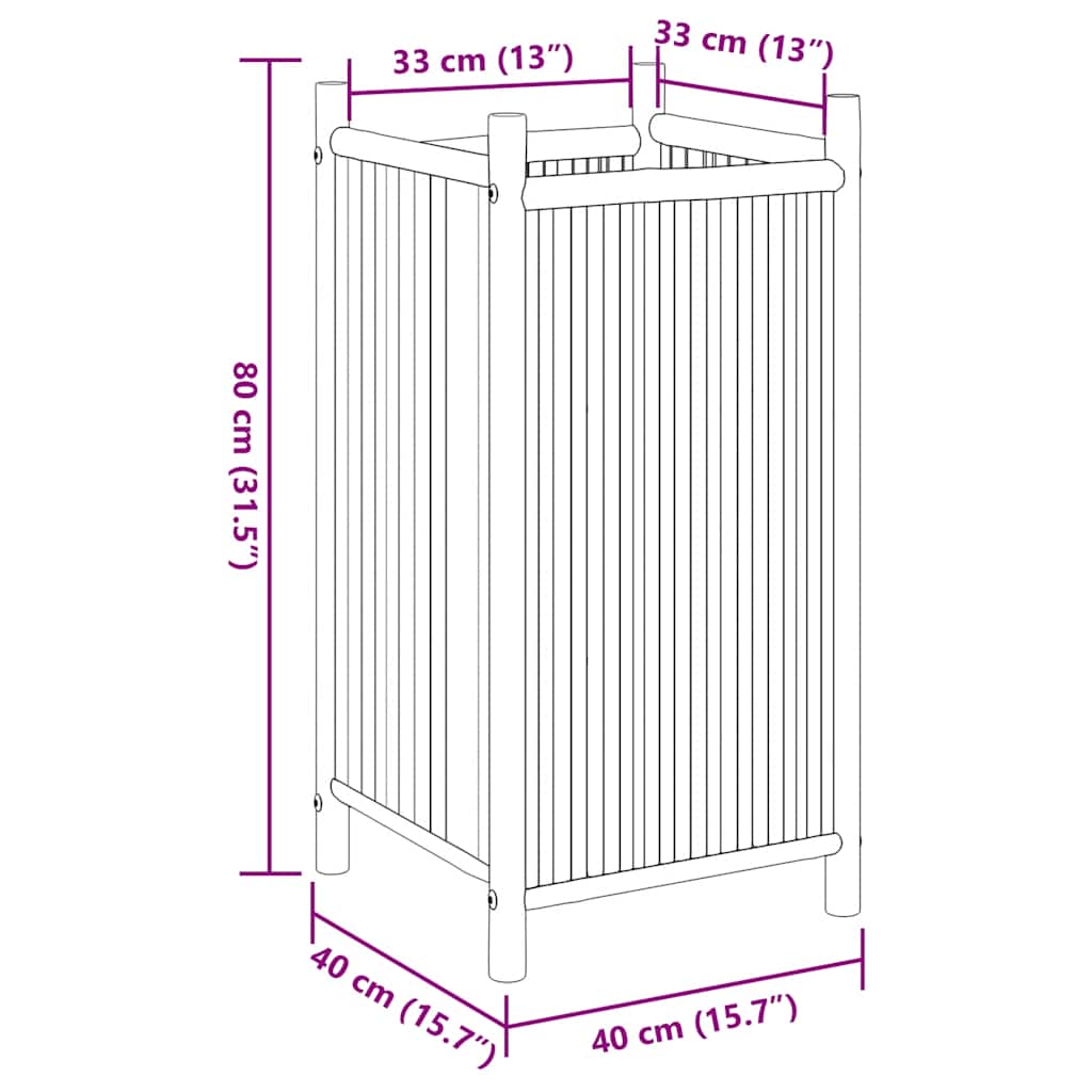Ζαρντινιέρα 40x40x80 εκ. από Μπαμπού