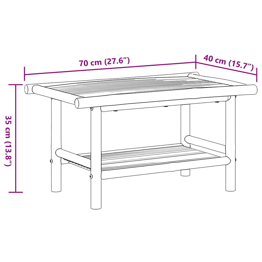 Τραπεζάκι Σαλονιού 70x40x35 εκ. από Μπαμπού