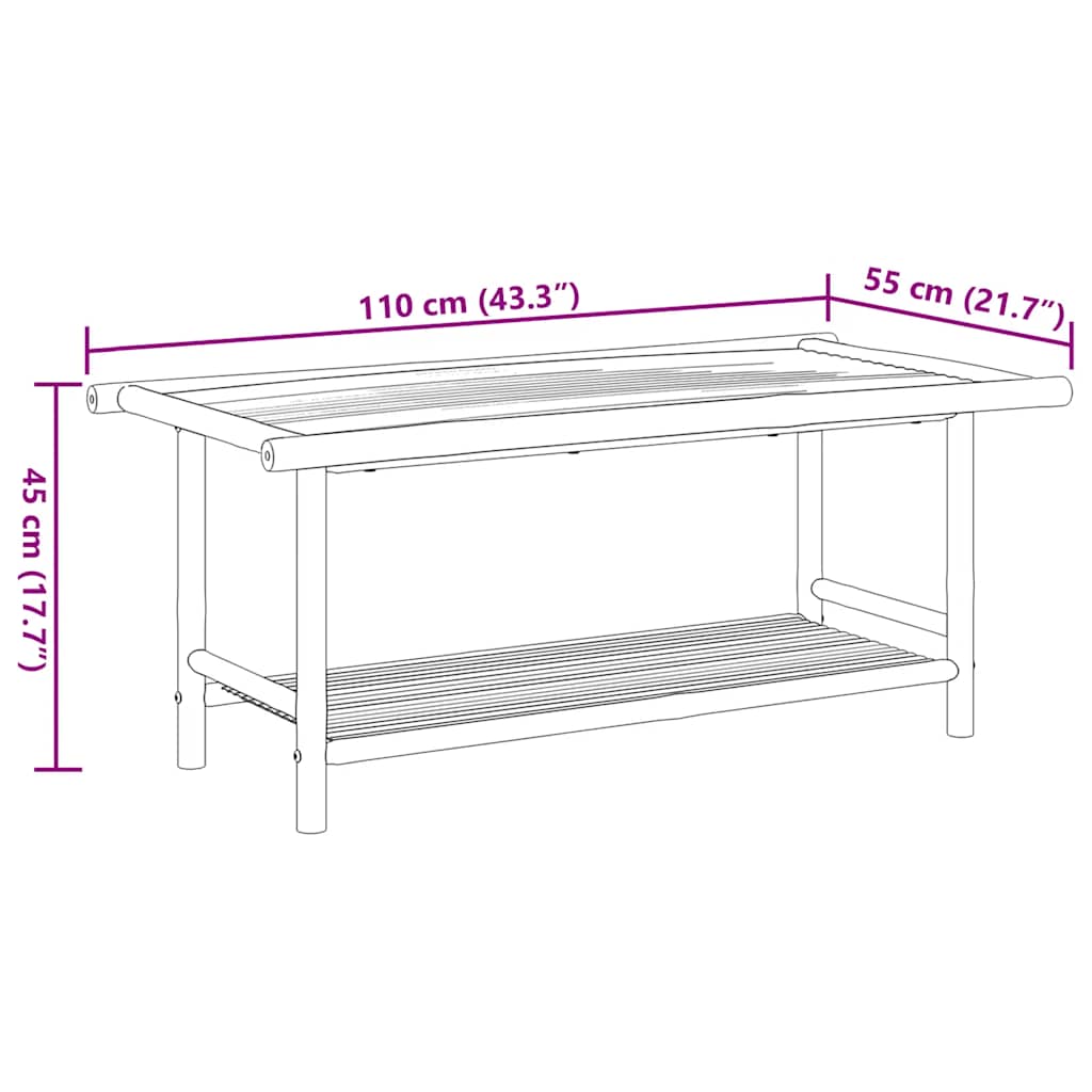 Τραπεζάκι Σαλονιού 110 x 55 x 45 εκ. από Μπαμπού