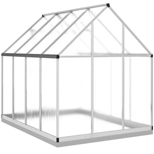 Θερμοκήπιο με Πλαίσιο Βάσης Ασημί 224x169x202 εκ. Αλουμινίου
