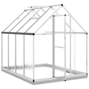 Θερμοκήπιο με Πλαίσιο Βάσης Ασημί 224x169x202 εκ. Αλουμινίου