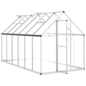 Θερμοκήπιο με Πλαίσιο Βάσης Ασημί 334x169x195 εκ. Αλουμινίου