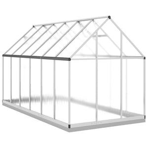 Θερμοκήπιο με Πλαίσιο Βάσης Ασημί 334x169x202 εκ. Αλουμινίου