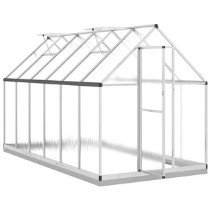 Θερμοκήπιο με Πλαίσιο Βάσης Ασημί 334x169x202 εκ. Αλουμινίου