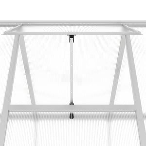 Θερμοκήπιο με Πλαίσιο Βάσης Ασημί 334x169x202 εκ. Αλουμινίου