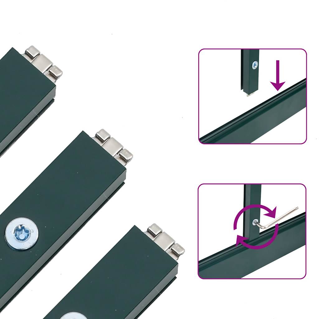 Θερμοκήπιο με Πλαίσιο Βάσης Πράσινο 334x169x202 εκ. Αλουμινίου