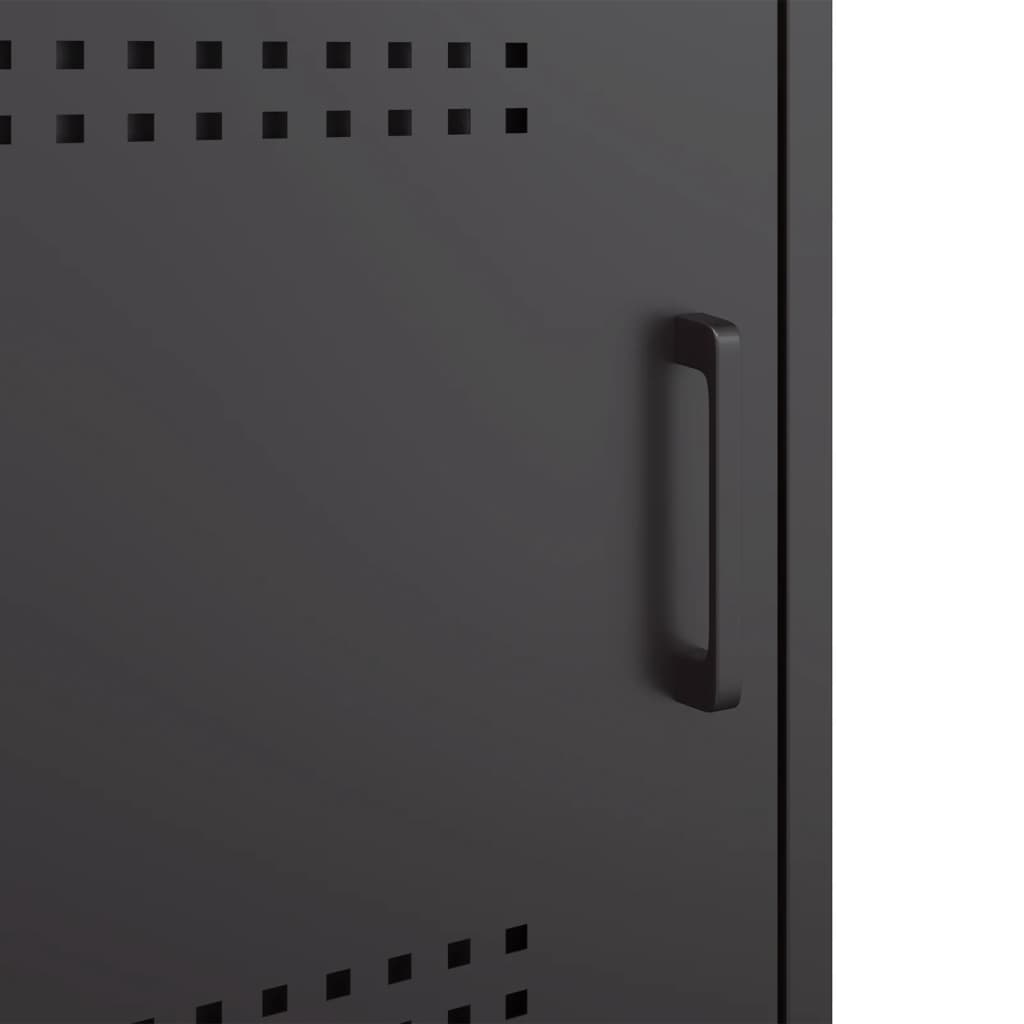 Κομοδίνο Μαύρο 36x39x50,5 εκ. από Χάλυβα