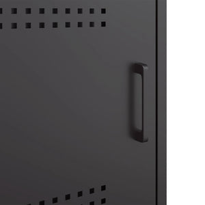 Κομοδίνο Μαύρο 36x39x50,5 εκ. από Χάλυβα