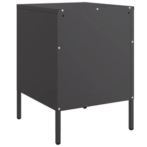 Κομοδίνο Μαύρο 36x39x50,5 εκ. από Χάλυβα