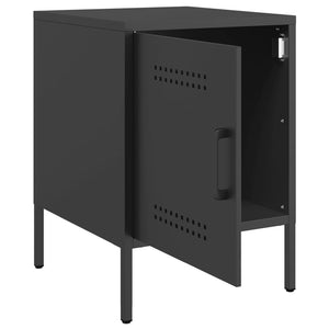 Κομοδίνο Μαύρο 36x39x50,5 εκ. από Χάλυβα