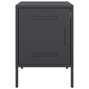 Κομοδίνα 2 τεμ. Μαύρα 36x39x50,5 εκ. Χάλυβα - Pakobazaar