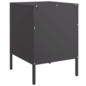 Κομοδίνα 2 τεμ. Μαύρα 36x39x50,5 εκ. Χάλυβα - Pakobazaar