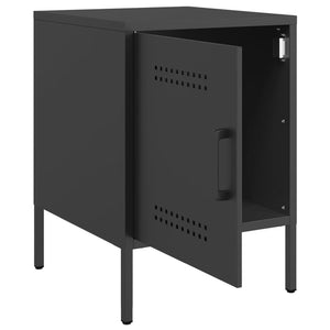 Κομοδίνα 2 τεμ. Μαύρα 36x39x50,5 εκ. Χάλυβα - Pakobazaar
