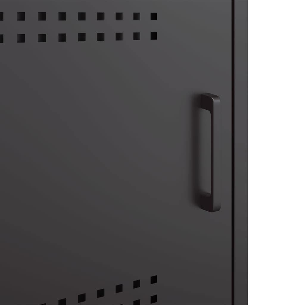 Κομοδίνα 2 τεμ. Μαύρα 36x39x50,5 εκ. Χάλυβα - Pakobazaar