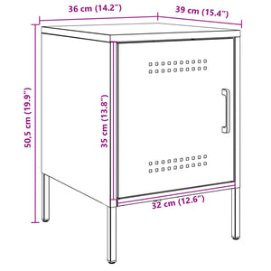 Κομοδίνα 2 τεμ. Μαύρα 36x39x50,5 εκ. Χάλυβα - Pakobazaar