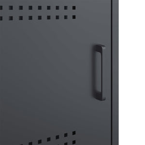 Κομοδίνο Ανθρακί 36x39x50,5 εκ. από Χάλυβα