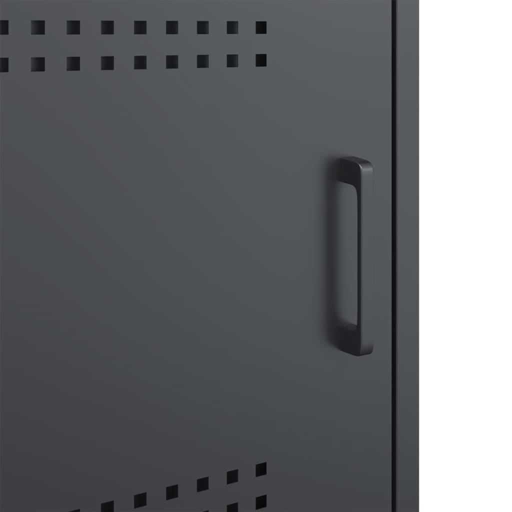 Κομοδίνα 2 τεμ. Ανθρακί 36x39x50,5 εκ. από Χάλυβα