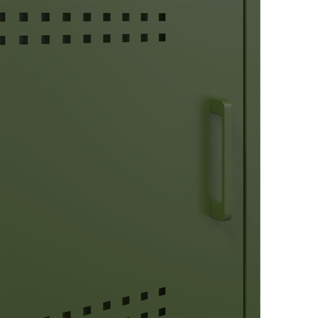 Κομοδίνο Πράσινο Λαδί 36x39x50,5 εκ. από Χάλυβα - Pakobazaar