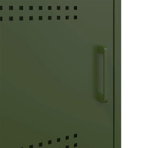 Κομοδίνα 2 τεμ. Πράσινο Λαδί 36x39x50,5 εκ. από Χάλυβα - Pakobazaar