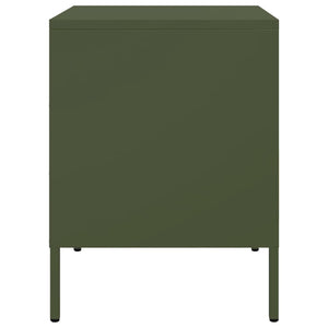 Κομοδίνα 2 τεμ. Πράσινο Λαδί 36x39x50,5 εκ. από Χάλυβα - Pakobazaar