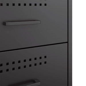 Κομοδίνο Μαύρο 36x39x50,5 εκ. από Χάλυβα