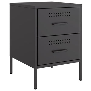 Κομοδίνα 2 τεμ. Μαύρα 36x39x50,5 εκ. Χάλυβα