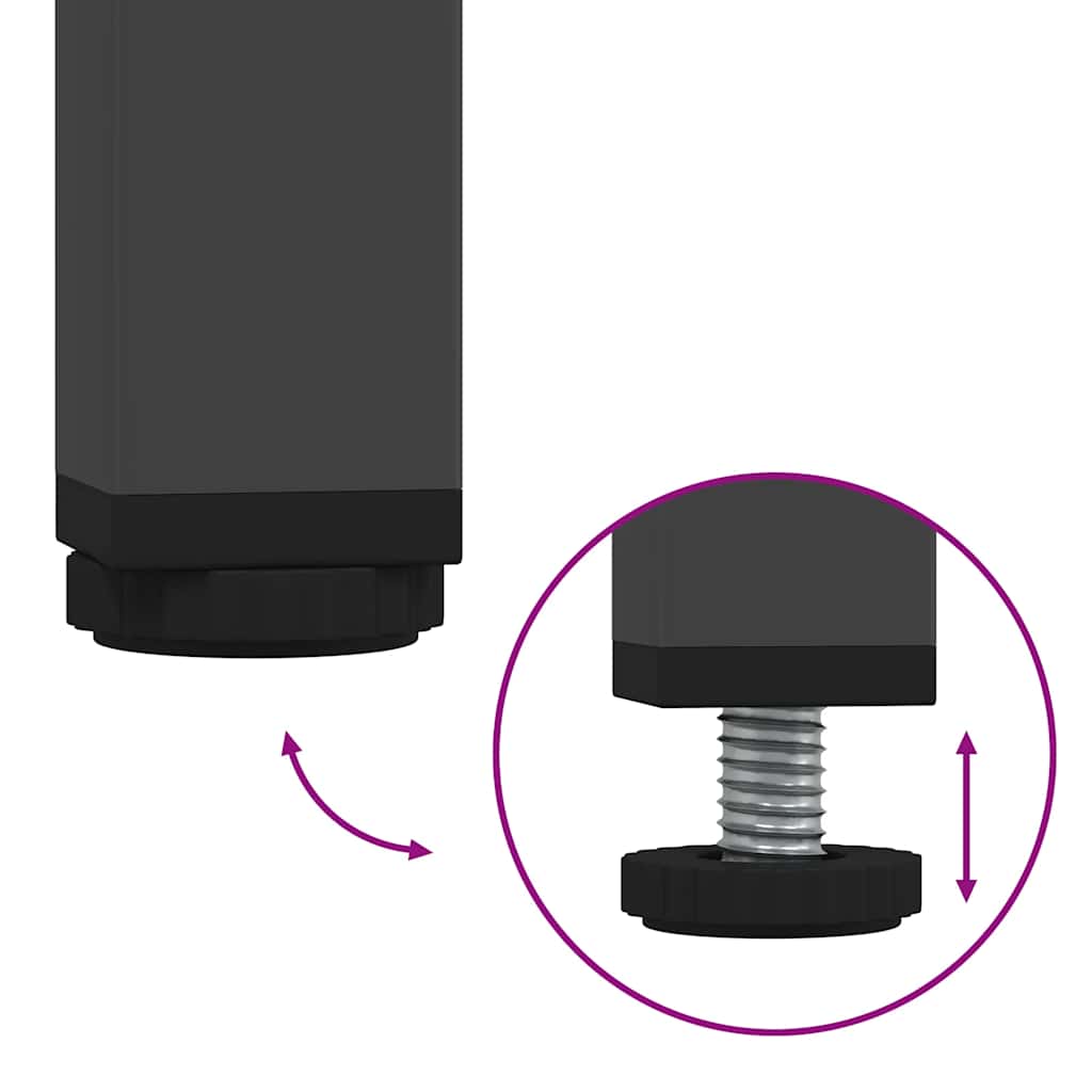 Κομοδίνα 2 τεμ. Μαύρα 36x39x50,5 εκ. Χάλυβα
