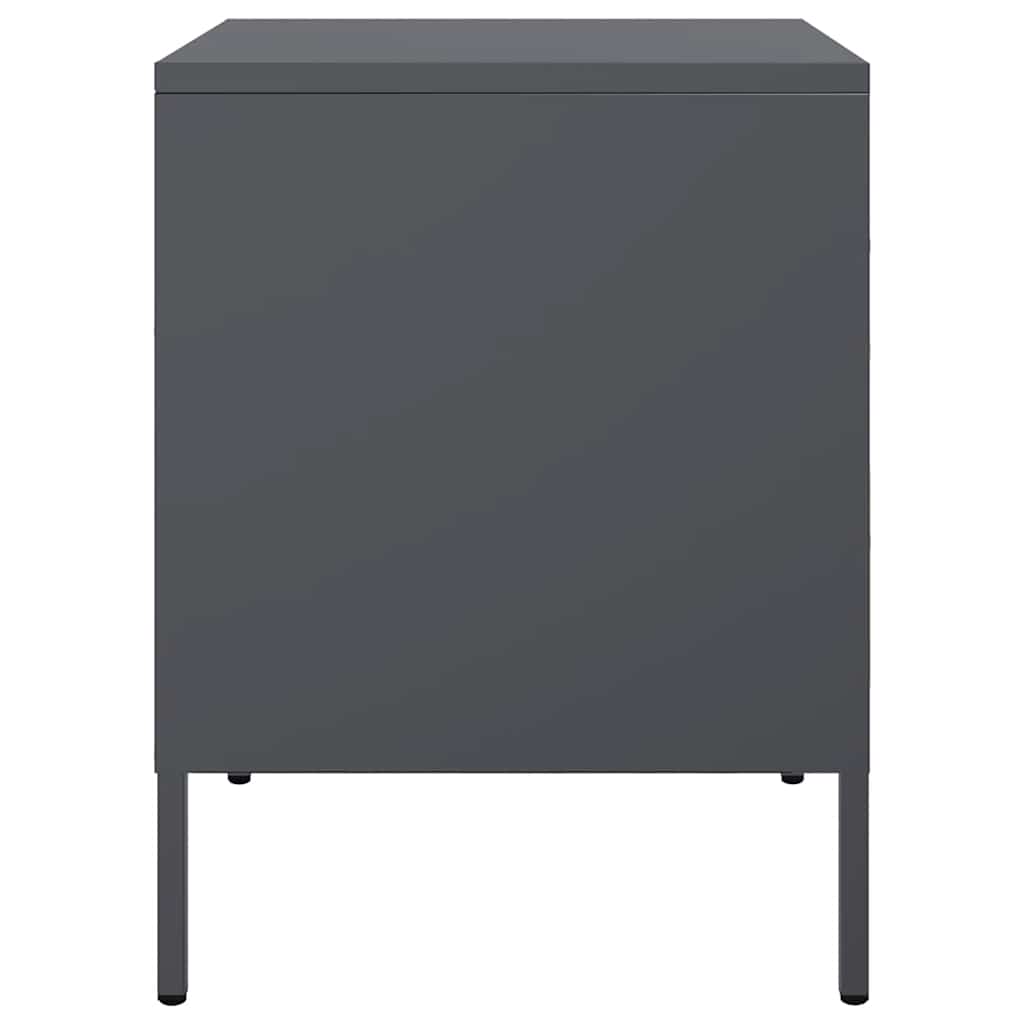 Κομοδίνο Ανθρακί 36x39x50,5 εκ. από Χάλυβα