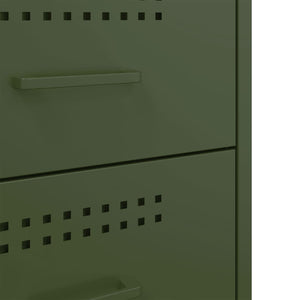 Κομοδίνο Πράσινο Λαδί 36x39x50,5 εκ. από Χάλυβα