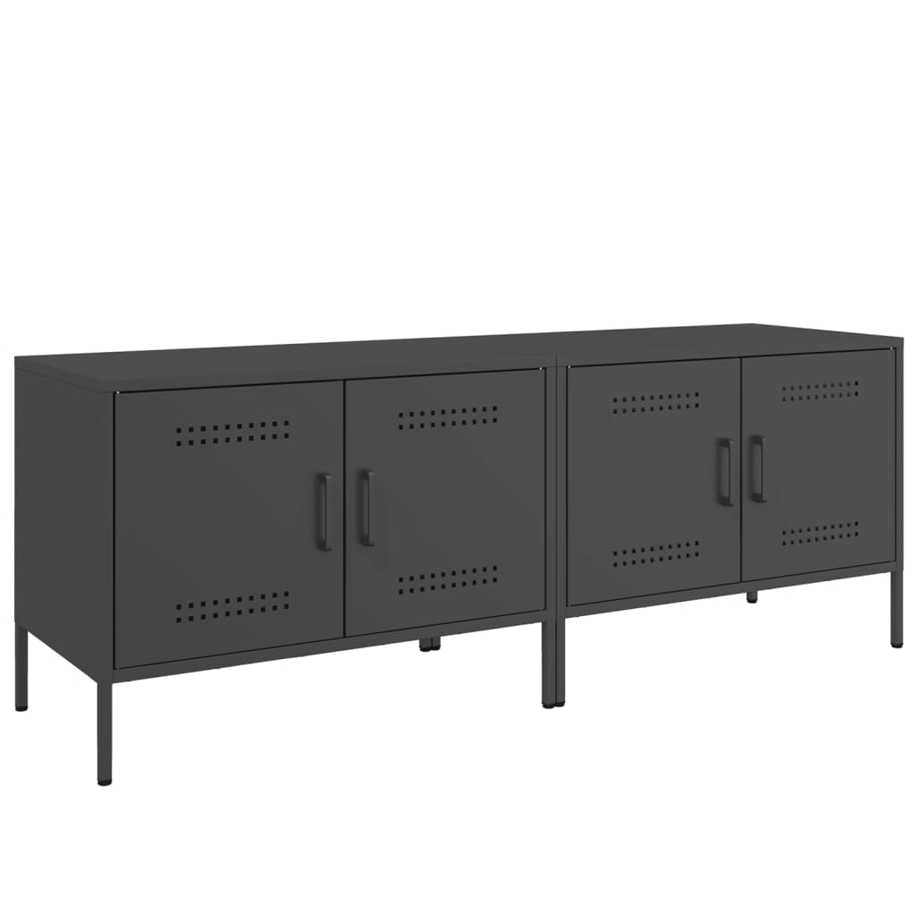 Έπιπλα Τηλεόρασης 2 τεμ. Μαύρο 68x39x50,5 εκ. από Χάλυβα - Pakobazaar