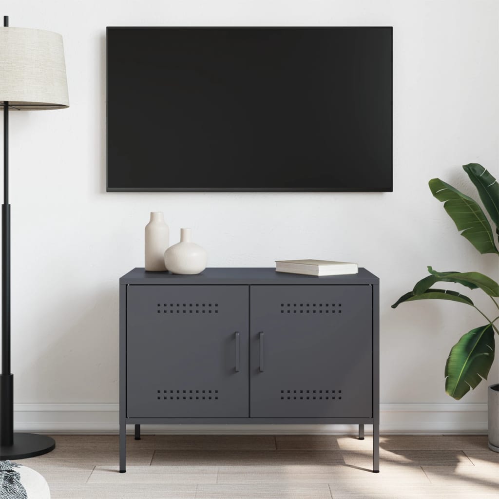 Έπιπλο Τηλεόρασης Ανθρακί 68x39x50,5 εκ. από Χάλυβα