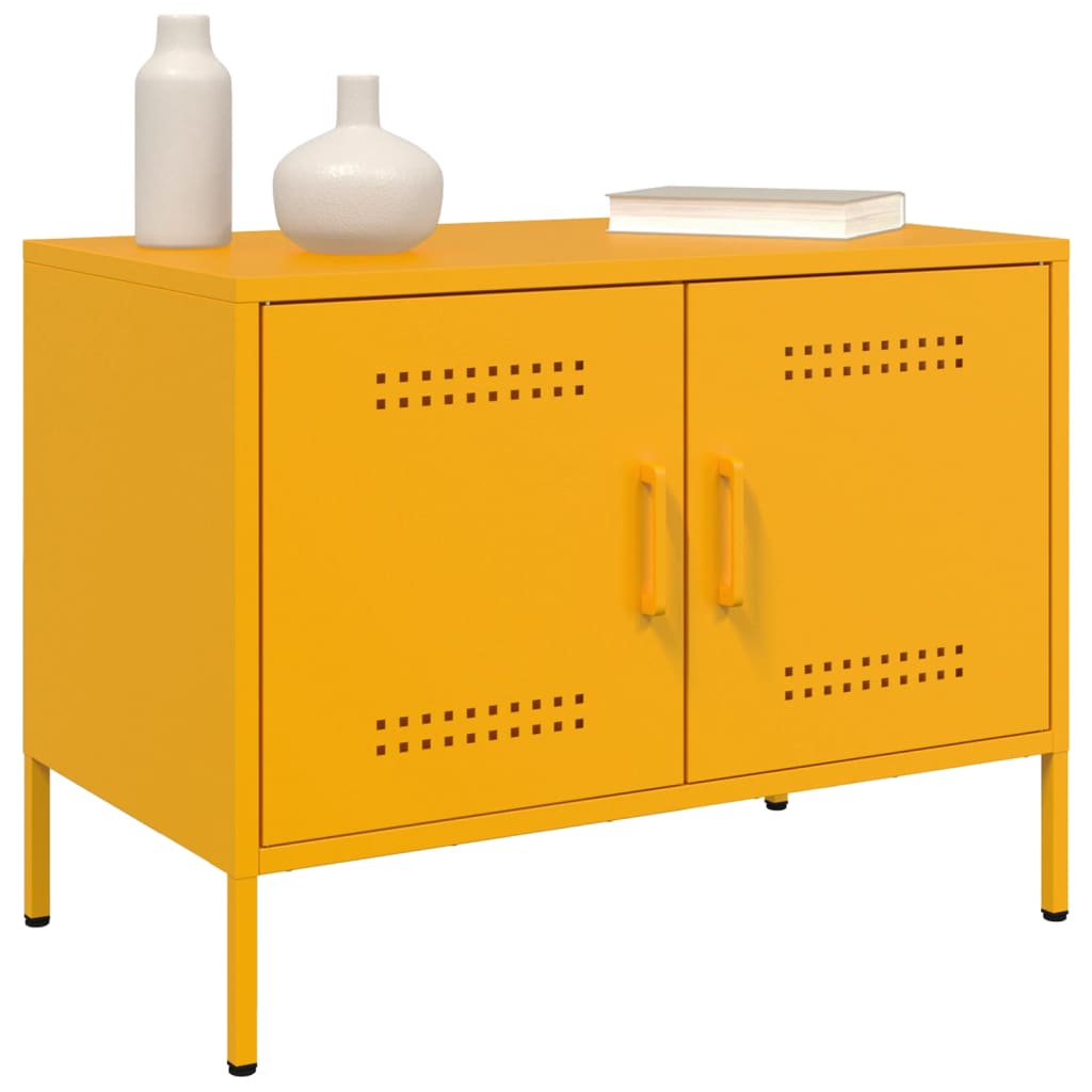 Έπιπλο Τηλεόρασης Μουσταρδί Κίτρινο 68x39x50,5 εκ. από Ατσάλι - Pakobazaar