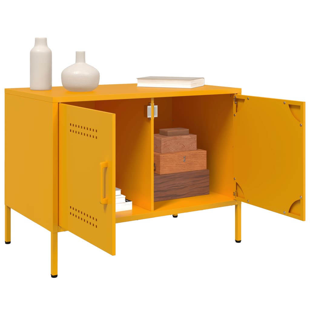 Έπιπλο Τηλεόρασης Μουσταρδί Κίτρινο 68x39x50,5 εκ. από Ατσάλι - Pakobazaar