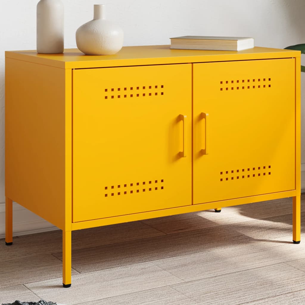 Έπιπλο Τηλεόρασης Μουσταρδί Κίτρινο 68x39x50,5 εκ. από Ατσάλι - Pakobazaar