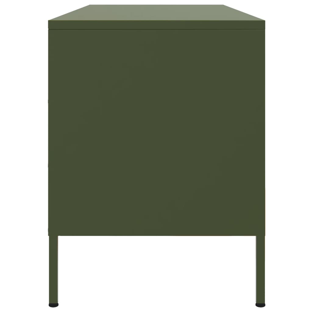 Έπιπλο Τηλεόρασης Πράσινο Λαδί 100,5x39x50,5 εκ. από Ατσάλι