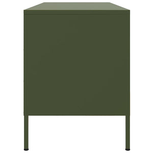 Έπιπλο Τηλεόρασης Πράσινο Λαδί 100,5x39x50,5 εκ. από Ατσάλι