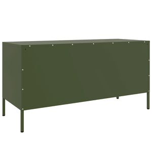 Έπιπλο Τηλεόρασης Πράσινο Λαδί 100,5x39x50,5 εκ. από Ατσάλι